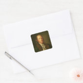 Portrait von Benjamin Franklin Quadratischer Aufkleber (Umschlag)