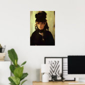Portrait von Berthe Morisot von Edouard Manet Poster (Heimbüro)