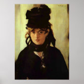 Portrait von Berthe Morisot von Edouard Manet Poster (Vorne)