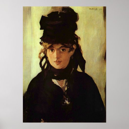 Portrait von Berthe Morisot von Edouard Manet Poster (Vorne)