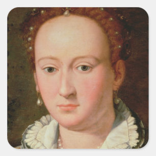 Portrait von Bianca Cappello, c.1580 (Öl auf Kupfe Quadratischer Aufkleber