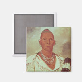 Portrait von Black Hawk, Indischer Chef Magnet (Vorderseite/Rückseite)
