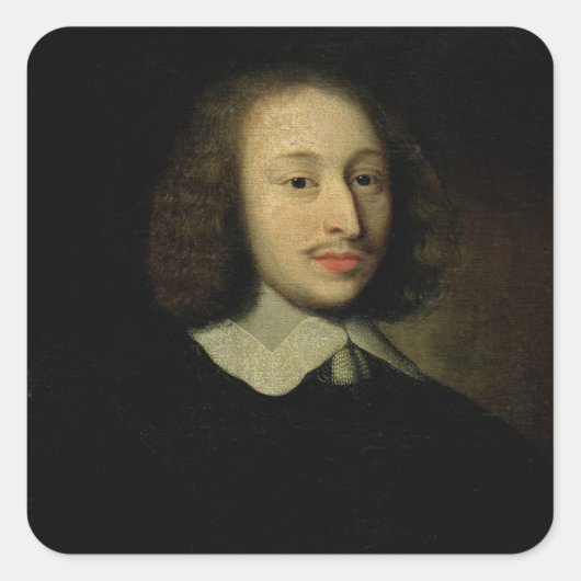 Portrait von Blaise Pascal Quadratischer Aufkleber (Vorderseite)
