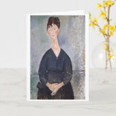 Portrait von Cafe Singer, Modigliani Karte (Gelbe Blume)
