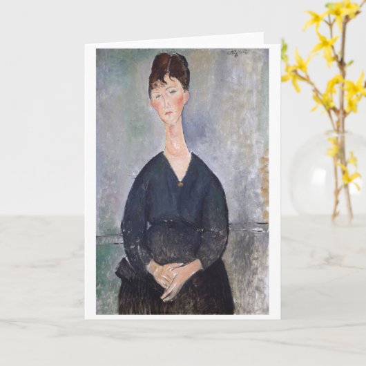 Portrait von Cafe Singer, Modigliani Karte (Gelbe Blume)