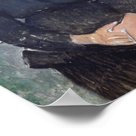 Portrait von Cafe Singer, Modigliani Poster (Ecke)