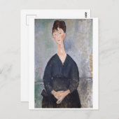 Portrait von Cafe Singer, Modigliani Postkarte (Vorne/Hinten)