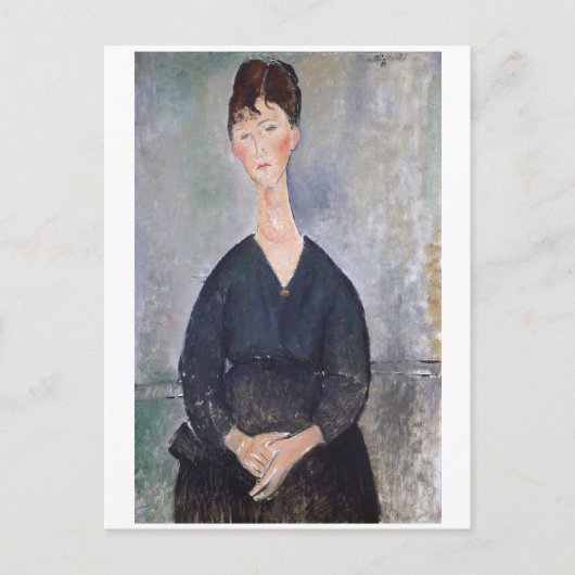Portrait von Cafe Singer, Modigliani Postkarte (Vorderseite)