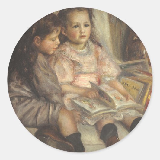 Portrait von Caillebotte Children von Pierre Renoi Runder Aufkleber (Vorderseite)