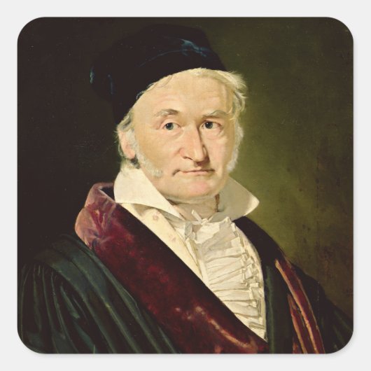 Portrait von Carl Friedrich Gauss, 1840 Quadratischer Aufkleber (Vorderseite)