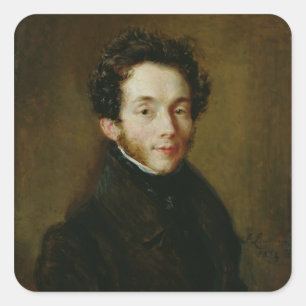 Portrait von Carl Maria Friedrich Ernst von Quadratischer Aufkleber