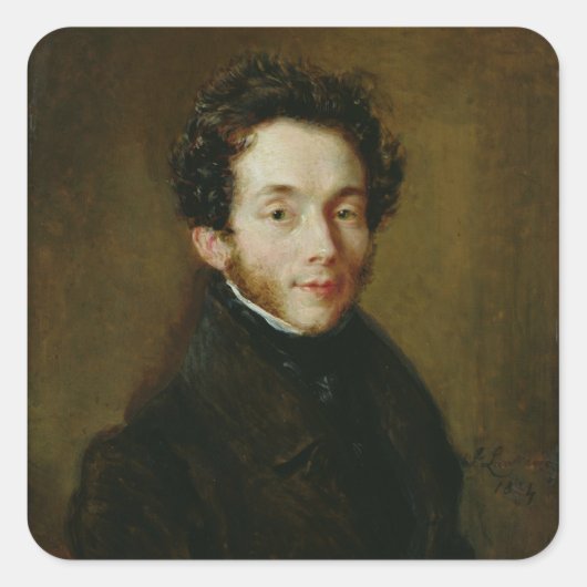 Portrait von Carl Maria Friedrich Ernst von Quadratischer Aufkleber (Vorderseite)