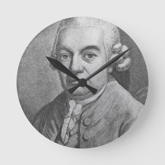 Portrait von Carl Philipp Emanuel Bach (1714-88) ( Runde Wanduhr (Vorderseite)