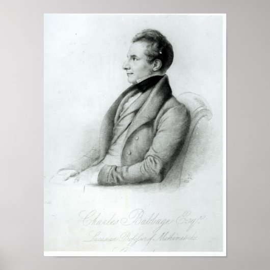 Portrait von Charles Babbage 1832 Poster (Vorne)