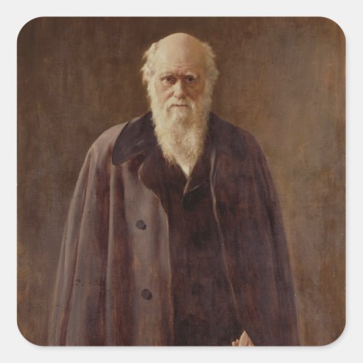 Portrait von Charles Darwin 1883 Quadratischer Aufkleber (Vorderseite)