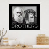 Portrait von Charles Darwin und Ape Poster (Küche)