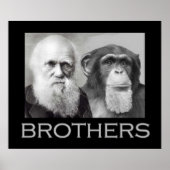 Portrait von Charles Darwin und Ape Poster (Vorne)