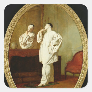 Portrait von Charles Deburau Quadratischer Aufkleber