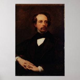 Portrait von Charles Dickens 1855 Poster