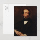 Portrait von Charles Dickens 1855 Postkarte (Vorne/Hinten)