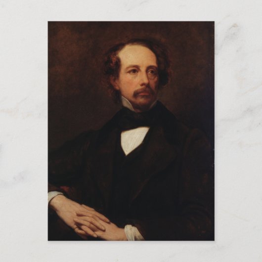 Portrait von Charles Dickens 1855 Postkarte (Vorderseite)