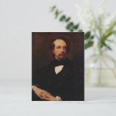 Portrait von Charles Dickens 1855 Postkarte (Stehend Vorderseite)