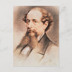 Portrait von Charles Dickens, 1869 Postkarte