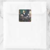Portrait von Charles Dickens (Öl auf Leinwand) Quadratischer Aufkleber (Tasche)