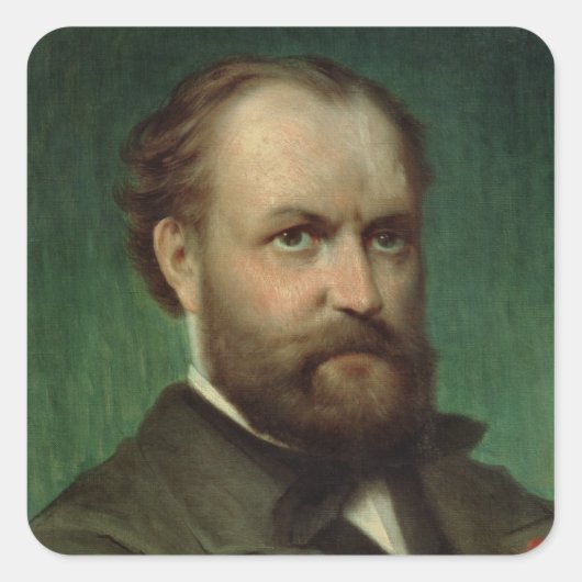 Portrait von Charles Gounod Quadratischer Aufkleber (Vorderseite)