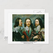Portrait von Charles I., König von England Postkarte (Vorne/Hinten)