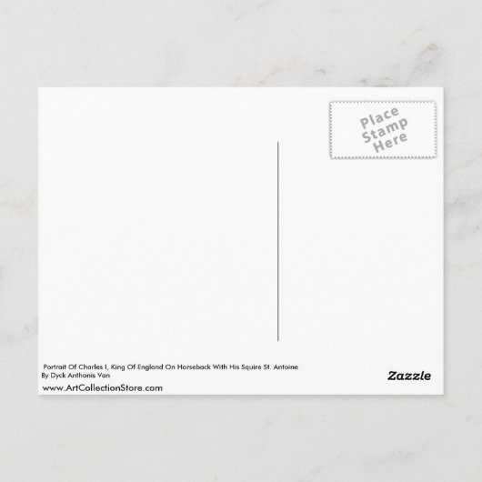 Portrait von Charles I., König von England Postkarte (Rückseite)