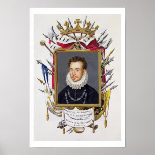 Portrait von Charles IX von Frankreich (1550-74) v Poster