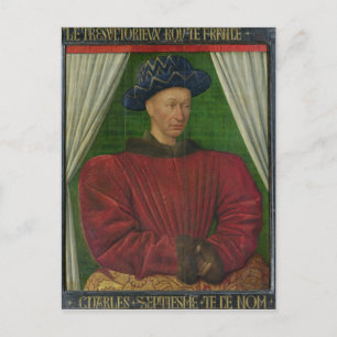 Portrait von Charles VII, c.1445-50 Postkarte