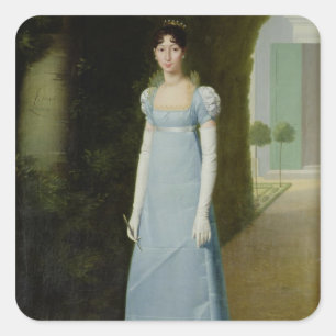 Portrait von Charlotte Bonaparte 1808 Quadratischer Aufkleber