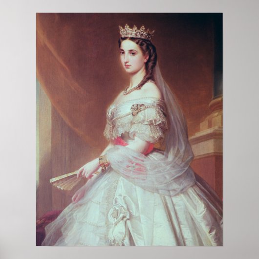 Portrait von Charlotte von Saxe-Cobourg-Gotha Poster (Vorne)