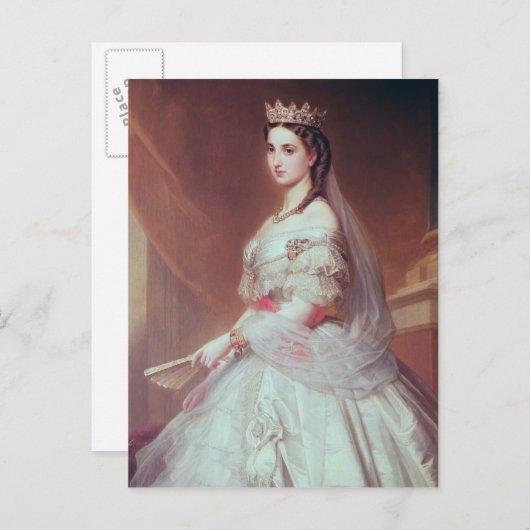 Portrait von Charlotte von Saxe-Cobourg-Gotha Postkarte (Vorne/Hinten)