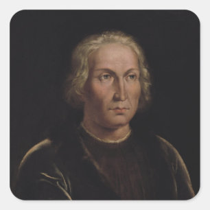 Portrait von Christoph Kolumbus Quadratischer Aufkleber