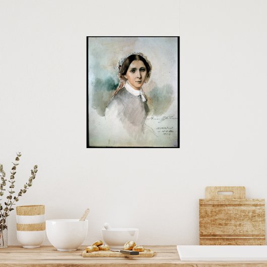 Portrait von Clara Schumann 1853 Poster (Küche)