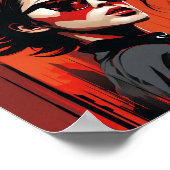 Portrait von Coolen Brillenmädchen Poster (Ecke)