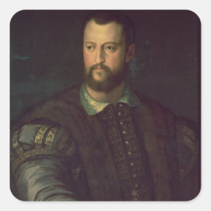 Portrait von Cosimo I de' Medici 1559 Quadratischer Aufkleber