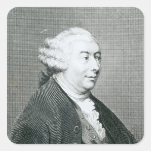 Portrait von David Hume Quadratischer Aufkleber