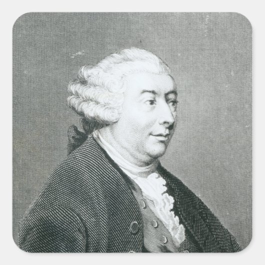 Portrait von David Hume Quadratischer Aufkleber (Vorderseite)