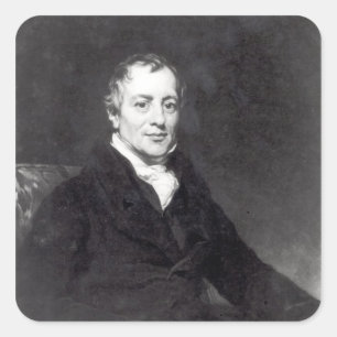 Portrait von David Ricardo Quadratischer Aufkleber
