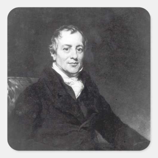 Portrait von David Ricardo Quadratischer Aufkleber (Vorderseite)