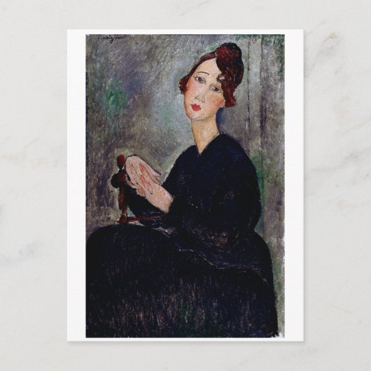 Portrait von Dedie, Modigliani Postkarte (Vorderseite)