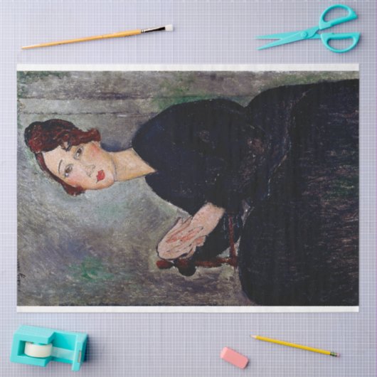 Portrait von Dedie, Modigliani Seidenpapier (Basteln)