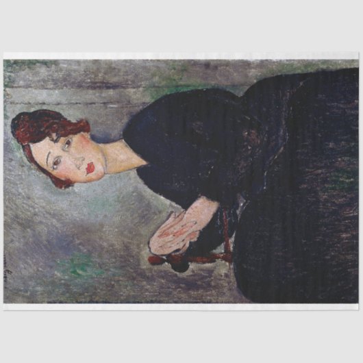 Portrait von Dedie, Modigliani Seidenpapier (Vorderseite)