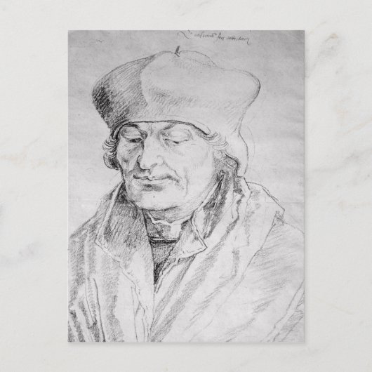 Portrait von Desiderius Erasmus 1520 Postkarte (Vorderseite)