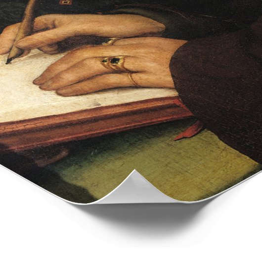 Portrait von Desiderius Erasmus Poster (Ecke)