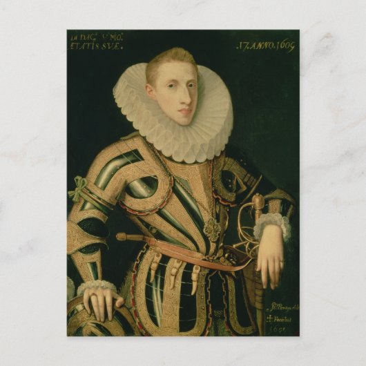 Portrait von Diego de Villamayor, 1609 Postkarte (Vorderseite)